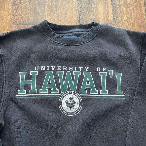 University of Hawaii Sweatshirt Mens Small Black NCAA College Crewneck Pullover - Picture 3 of 7
